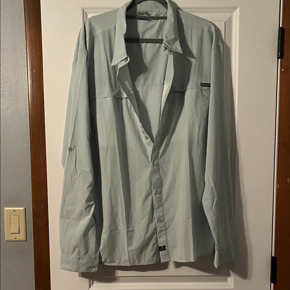Salt Life Men's Light Blue Shirt Jacket